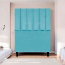 Ver imagem 2 de Cabeceira para Cama de Solteiro 90 Cm Suede Azul Turquesa