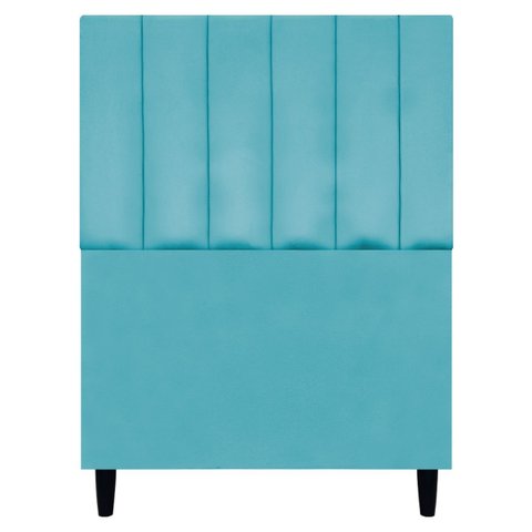 Cabeceira para Cama de Solteiro 90 Cm Suede Azul Turquesa