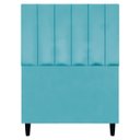 Ver imagem 1 de Cabeceira para Cama de Solteiro 90 Cm Suede Azul Turquesa