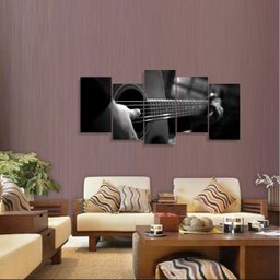 Quadro Violão Música decorativo Mosaico 5 Peças - 3