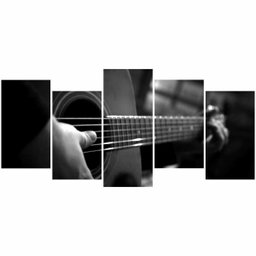 Quadro Violão Música decorativo Mosaico 5 Peças - 4