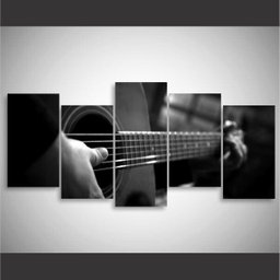 Quadro Violão Música decorativo Mosaico 5 Peças - 2