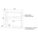 Ver imagem 4 de Armário Aéreo Suporte para Microondas com Nicho Luara Cinza Grafite