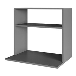Armário Aéreo Suporte para Microondas com Nicho Luara Cinza Grafite - 2