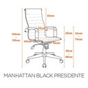 Ver imagem 3 de Cadeira de Escritório Diretor Relax Courino Base Preta Cor:cinza