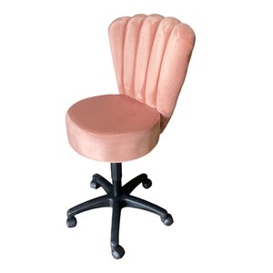 Cadeira Mocho Pétala Veludo Rose Gold Escuro - In9 Decor