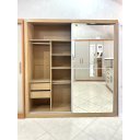 Ver imagem 3 de Roupeiro Verona 2pts / 1pt Espelhada - Amêndoa/off White