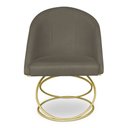 Ver imagem 4 de Kit 08 Cadeiras Poltrona de Jantar Bela Suede Marrom Rato Base Metálica Luxo Dourado - Pallazio