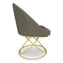 Ver imagem 5 de Kit 08 Cadeiras Poltrona de Jantar Bela Suede Marrom Rato Base Metálica Luxo Dourado - Pallazio