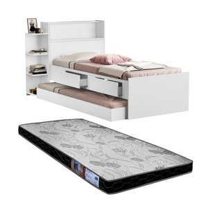 Bicama Solteiro com Cama Auxiliar Acompanha 01 Colchão