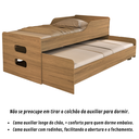 Ver imagem 6 de Bicama Solteiro Elis com 2 Colchões D33 Gold Espuma Cor: Am