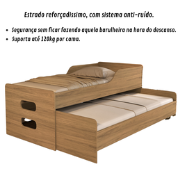 Bicama Solteiro Elis com 2 Colchões D33 Gold Espuma Cor: Am - 7