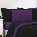Ver imagem 2 de Kit Edredom + Jogo de Lençol Malha 100% Algodão Gran Moratta 6 Peças King - Preto-roxo