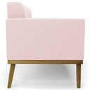 Ver mais imagens de Sofá Namoradeira Base Madeira Castanho Ana Suede Rosa Bebê - Ibiza