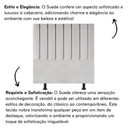 Cabeceira Estofada Cama Casal Queen Size 160 Cm Taís Suede Cinza Claro - 5