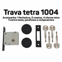 Ver imagem 5 de Fechadura Auxiliar Trava Tetra Externa Stam Preto 4 Chaves Fech. 1004 Ros. Preto Fosco