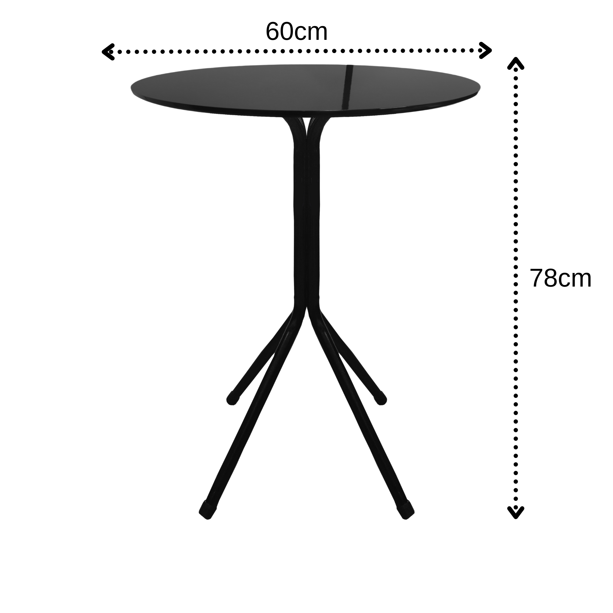 Mesa Bistrô Baixa Estrutura Aço Tampo Mdf Cozinha Bar Redonda Preta - 2