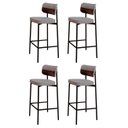 Ver imagem 1 de Banqueta Alta Bar Estofada Kit 4 Ella M25 Linho Cinza Cl/café - Mpozenato