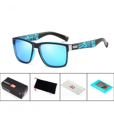 Óculos Escuros Dubery Polarizados Quadrado Lentes Uv Preto