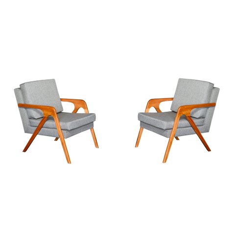 KIT 2 POLTRONA DECORATIVA MONA LUXO - Cinza Linho