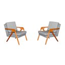 Ver imagem 1 de KIT 2 POLTRONA DECORATIVA MONA LUXO - Cinza Linho