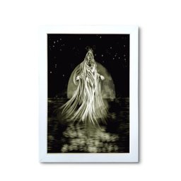 Quadro Dama da Noite a Legba da Paixão 24 x 18 cm Moldura Branca - 1