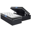 Ver imagem 1 de Conjunto Box Baú Solteiro: Colchão Espuma Probel D20 Guarda Costas Resistente Black + Base Crc