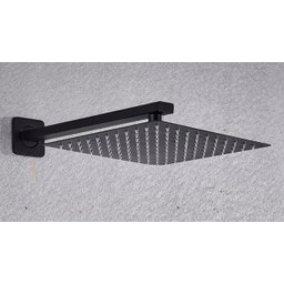 Ducha Chuveiro 20x20 Black Fosco Slim Inox com Braço 38 Cm - 6