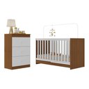 Ver imagem 1 de Berço 3 em 1 para Colchão 130 X 60cm com Cômoda 3 Gavetas Doce de Leite Multimóveis Mp4239