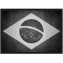 Ver imagem 1 de Quadro Bandeira Do Brasil Preto e Branco Moldura B02