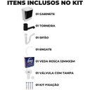 Ver mais imagens de Gabinete 2 Portas Suspenso Para Banheiro Com Lavatório + Torneira + Engate Flexível + Veda Rosca