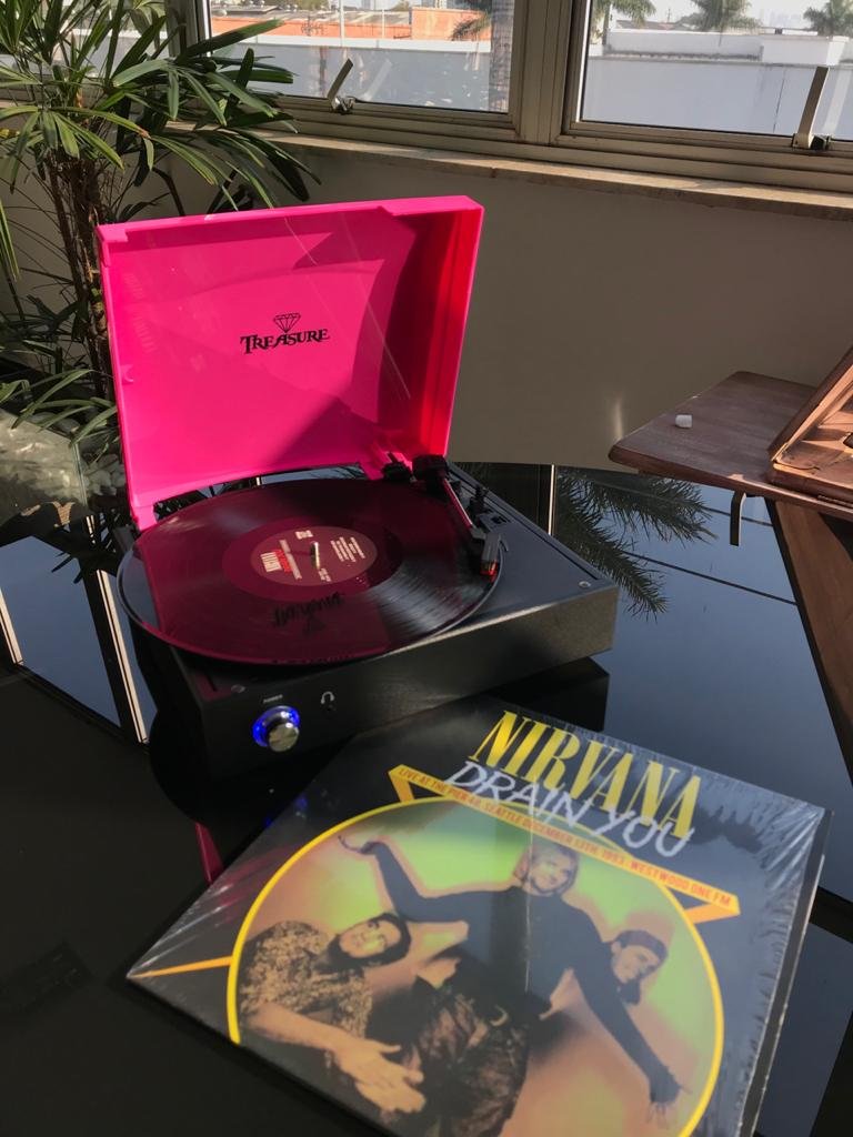 Vitrola Toca Discos Treasure Pink And Black Echo Vintage - 5