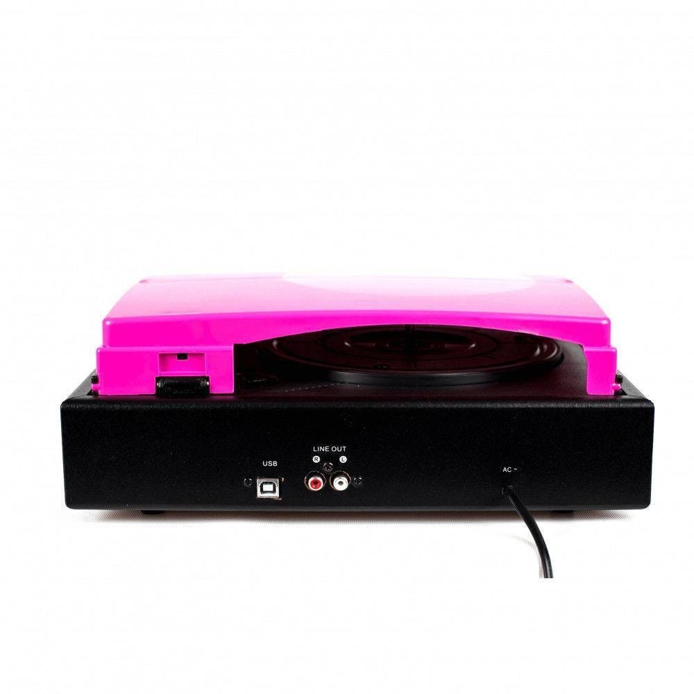 Vitrola Toca Discos Treasure Pink And Black Echo Vintage - 2