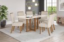 Ver imagem 1 de Mesa de Jantar Natali 160 C. Vidro 6 Cad. Malu Linho - Henn