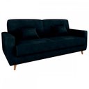 Ver imagem 1 de Sofá Cama 3 Lugares Emilia Reclinável Veludo Preto - Matrix