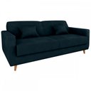 Ver imagem 2 de Sofá Cama 3 Lugares Emilia Reclinável Veludo Preto - Matrix
