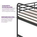 Ver imagem 6 de Cama Alta em Ferro Aço Carbono Tubular Teko Casatema MadeiraOriginals Preto/Fosco/Álamo