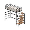 Ver imagem 2 de Cama Alta em Ferro Aço Carbono Tubular Teko Casatema MadeiraOriginals Preto/Fosco/Álamo