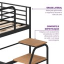 Ver imagem 5 de Cama Alta em Ferro Aço Carbono Tubular Teko Casatema MadeiraOriginals Preto/Fosco/Álamo