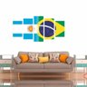 Quadro Decorativo Bandeiras Argentina x Brasil Para Pendurar - 3