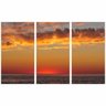 Quadro Pôr do Sol Praia Horizonte decorativo 105x65 Conjunto - 6