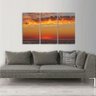 Quadro Pôr do Sol Praia Horizonte decorativo 105x65 Conjunto - 3