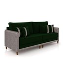 Ver imagem 5 de Sofá Montecarlo 2 Lugares 212cm Veludo/pu Verde/cinza