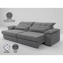 Ver imagem 4 de Sofá Retrátil e Reclinável com Molas Ensacadas e Carregador Usb Colosso 2,90m Linho Soft Grafite