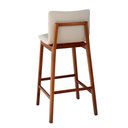 Ver imagem 3 de Banqueta Fernanda - Madeira Maciça com Assento Acolchoado em Linho - Távoli Decor