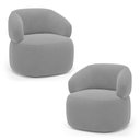 Ver imagem 1 de Kit 02 Poltronas Orgânicas Giratória Living Glee Veludo Cinza - Desk Design