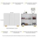 Ver imagem 3 de Sapateira 3 Portas Nina Multimóveis MP6019 Branca/Natural