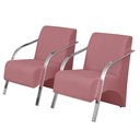 Ver imagem 1 de Kit 2 Poltronas Vênus 1 Lugar Braço Pé Alumínio Rosa