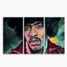 Quadro Jimi Hendrix Rock Música Mosaico 3 Peças em Tecido - 3