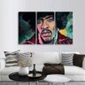 Quadro Jimi Hendrix Rock Música Mosaico 3 Peças em Tecido - 2